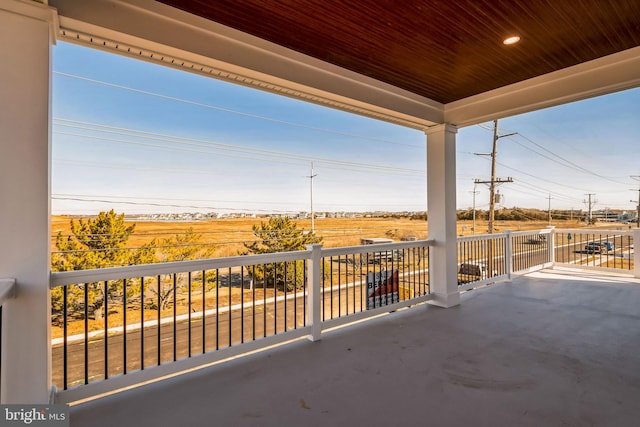 view of patio / terrace featuring a rural view