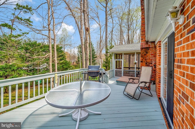 view of wooden deck