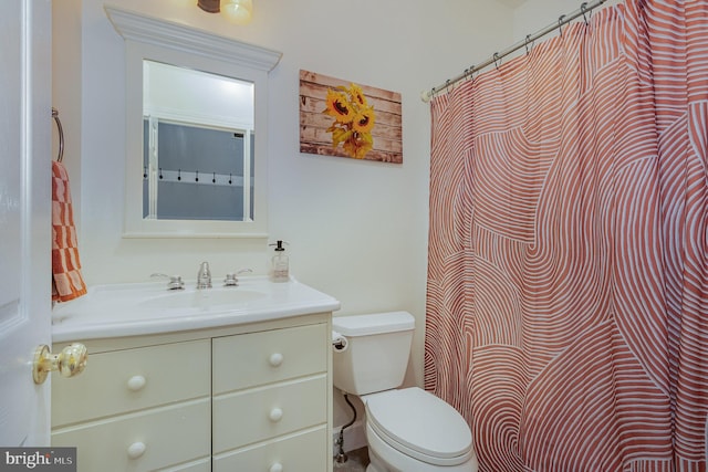 bathroom with toilet and vanity