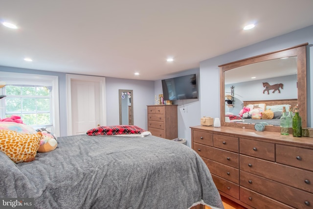 bedroom with recessed lighting