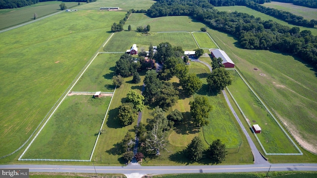 drone / aerial view with a rural view