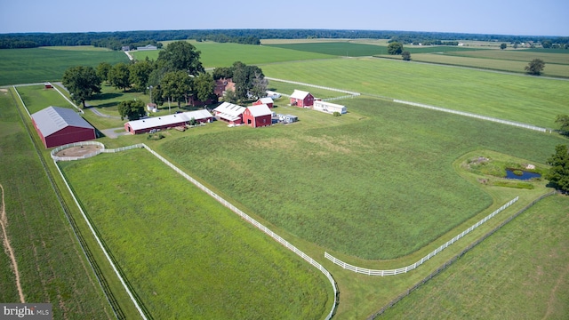 drone / aerial view with a rural view