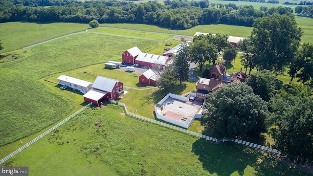 drone / aerial view with a rural view