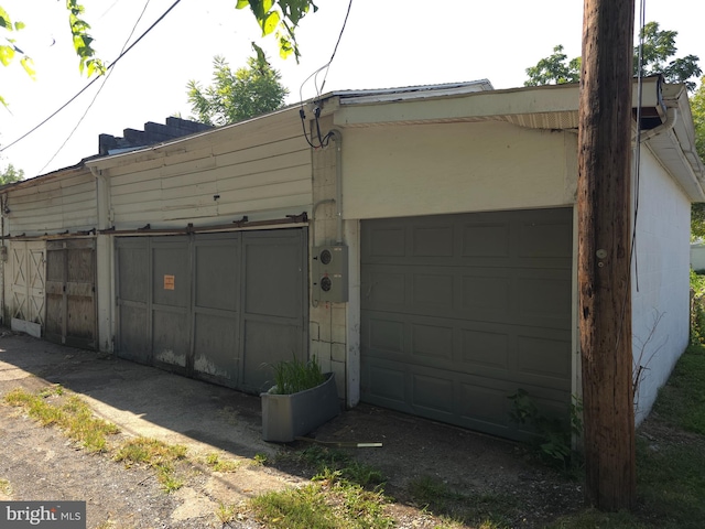 view of garage