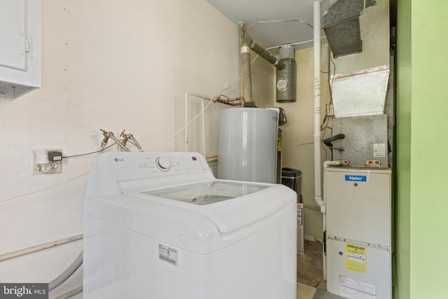 laundry room featuring washer / dryer and water heater