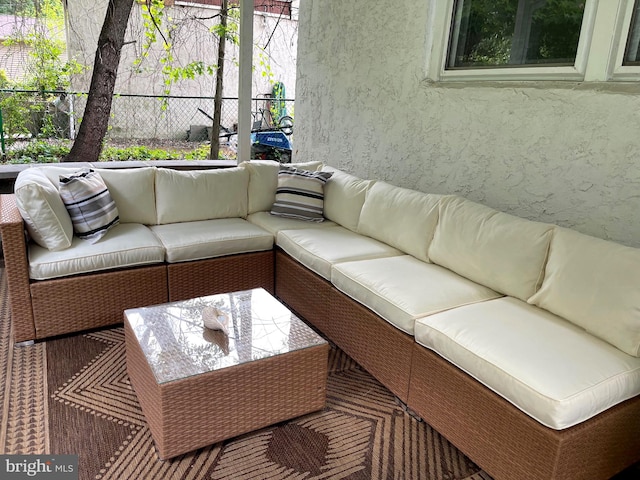 view of patio with an outdoor hangout area