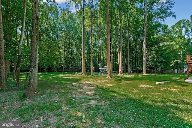 view of yard with fence