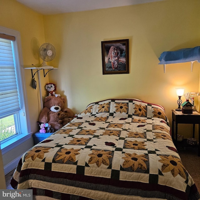 view of carpeted bedroom