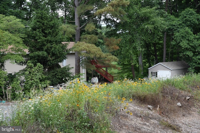 view of yard with stairs