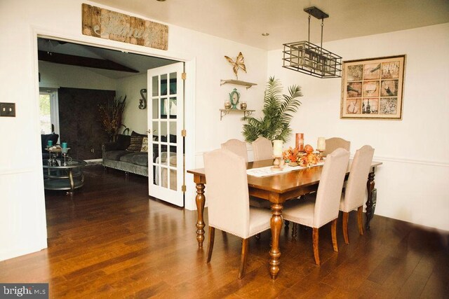 dining room featuring dark wood-type flooring