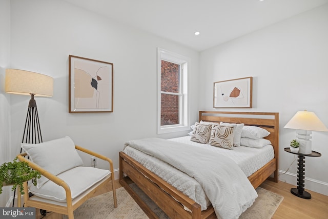 bedroom featuring light hardwood / wood-style flooring