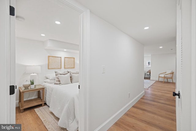 bedroom featuring light hardwood / wood-style floors