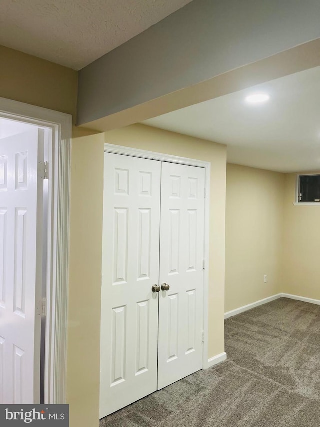 basement with carpet