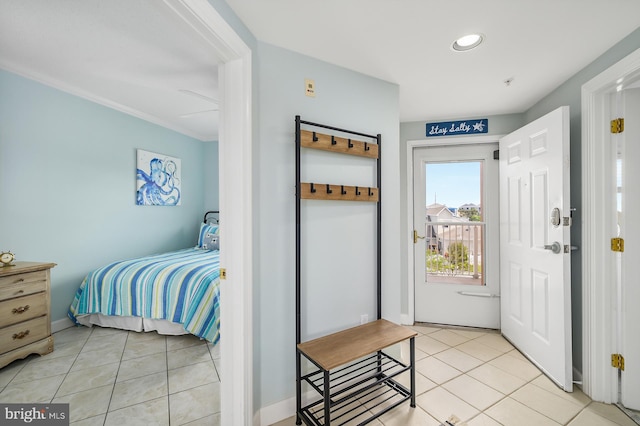 view of tiled bedroom