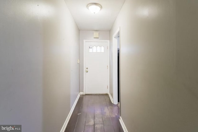 doorway featuring dark hardwood / wood-style flooring