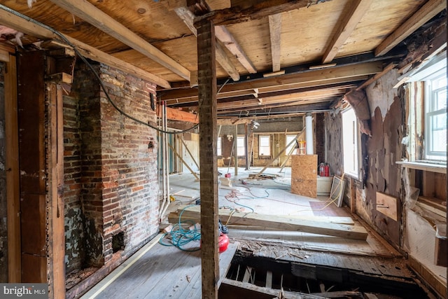 misc room featuring a wealth of natural light and hardwood / wood-style flooring