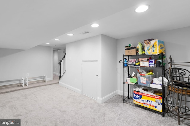 playroom with carpet floors