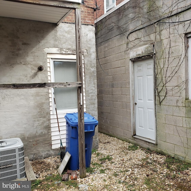 exterior details featuring central AC unit