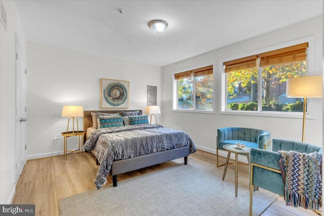 bedroom featuring light hardwood / wood-style flooring