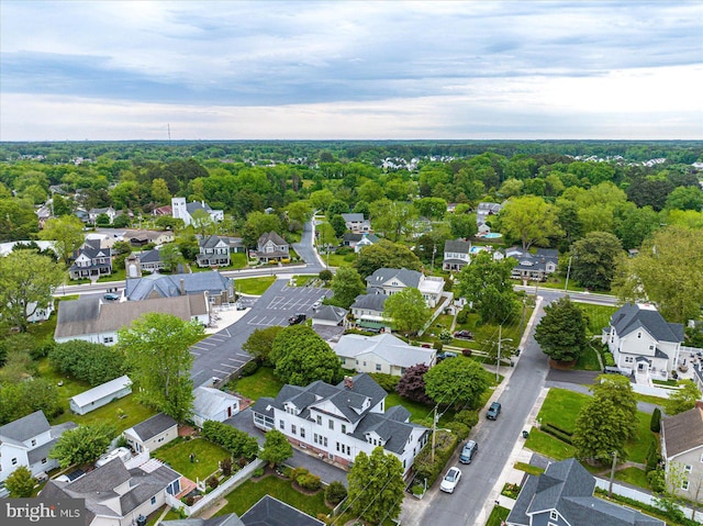 aerial view with a residential view