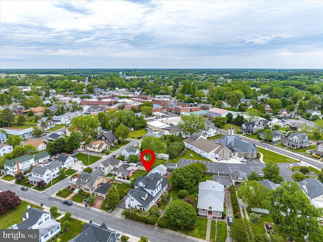 aerial view featuring a residential view