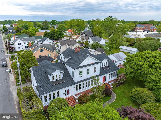 drone / aerial view with a residential view