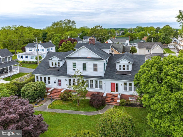 bird's eye view with a residential view