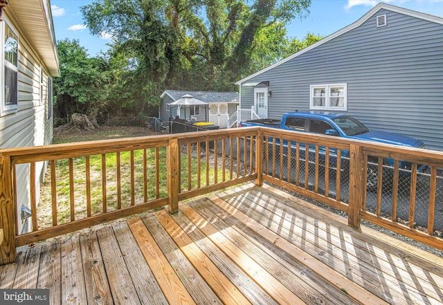 view of wooden deck