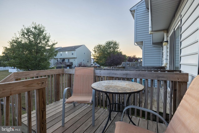 view of deck at dusk