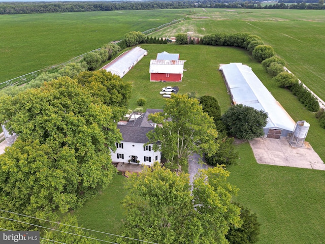 bird's eye view with a rural view