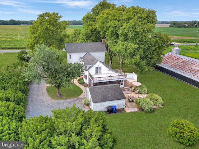 bird's eye view featuring a rural view