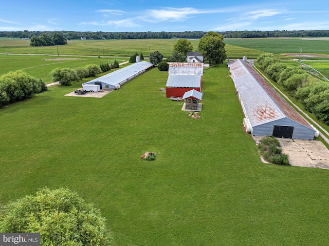 drone / aerial view with a rural view