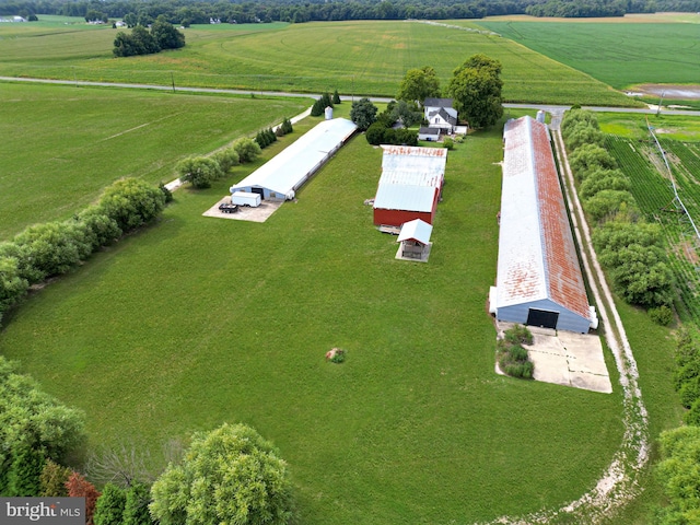 drone / aerial view featuring a rural view