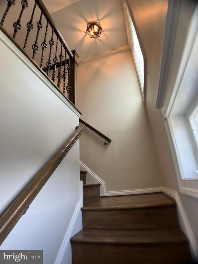 stairs with plenty of natural light