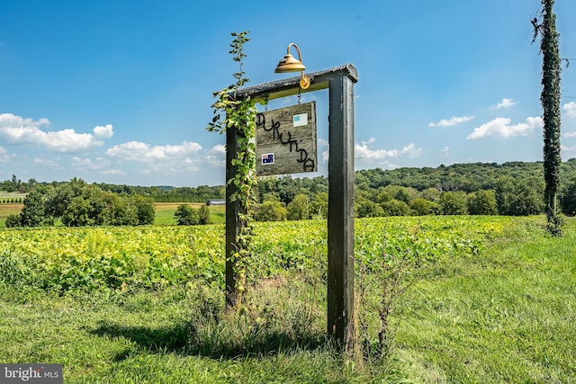 view of community with a rural view