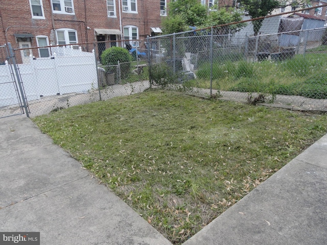 view of yard with fence
