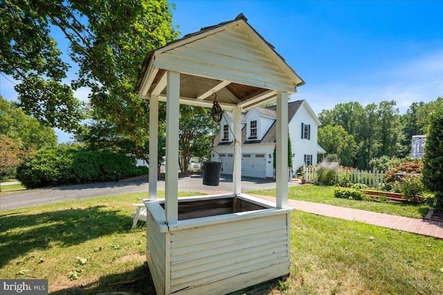 exterior space with a garage