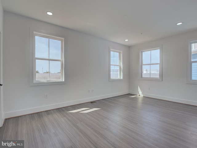 empty room featuring light hardwood / wood-style floors