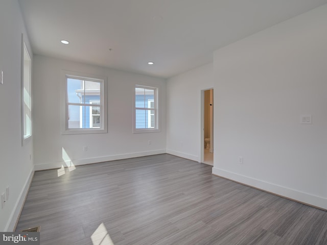 empty room featuring light hardwood / wood-style flooring