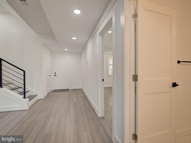 hallway featuring light hardwood / wood-style floors