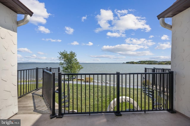 balcony with a water view