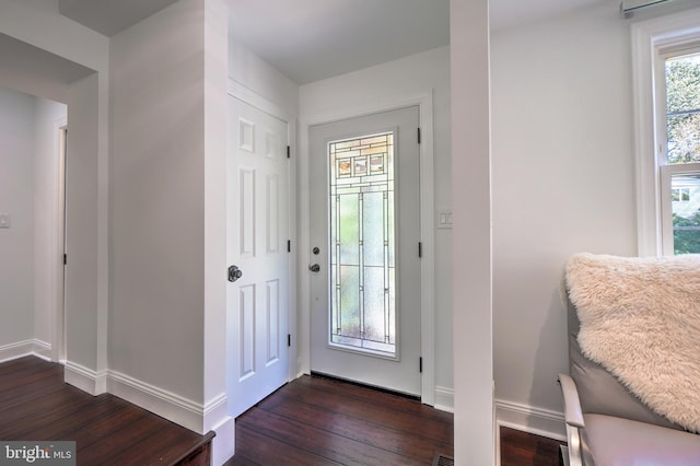 doorway featuring dark hardwood / wood-style flooring