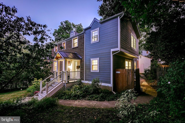 view of front of property with a porch