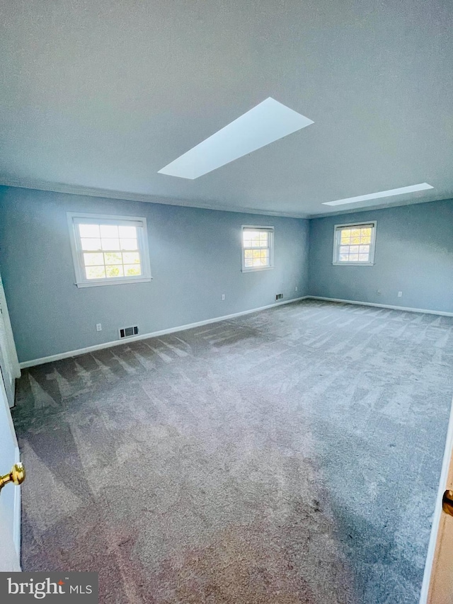 interior space with a textured ceiling and carpet flooring