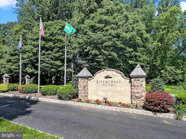 view of community sign