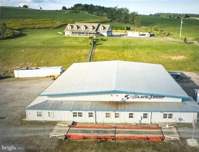 bird's eye view with a rural view