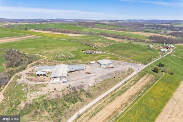 bird's eye view featuring a rural view