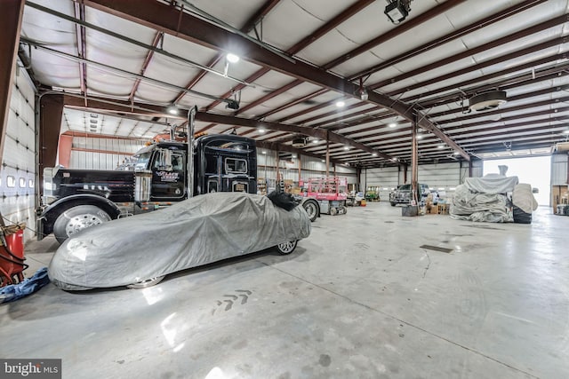 garage featuring metal wall