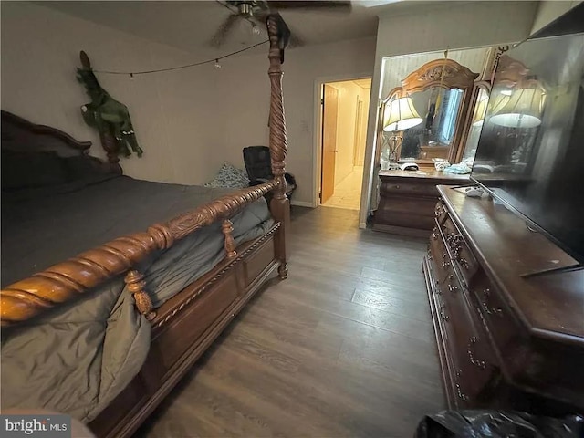 bedroom with hardwood / wood-style floors