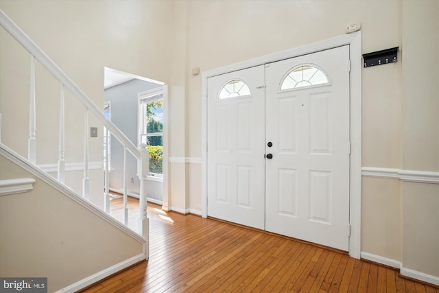 foyer featuring light wood-type flooring